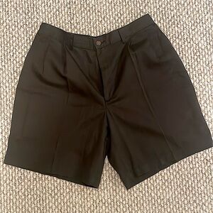 TOWNCRAFT Men's Pleated Front Bermuda Shorts | Waist Size 36 | Dark Grey | Chino